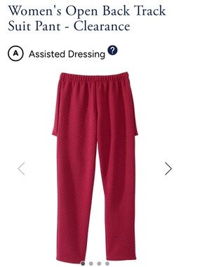 NWT Silverts Women's Open Back Track Suit Pant - wine- size M